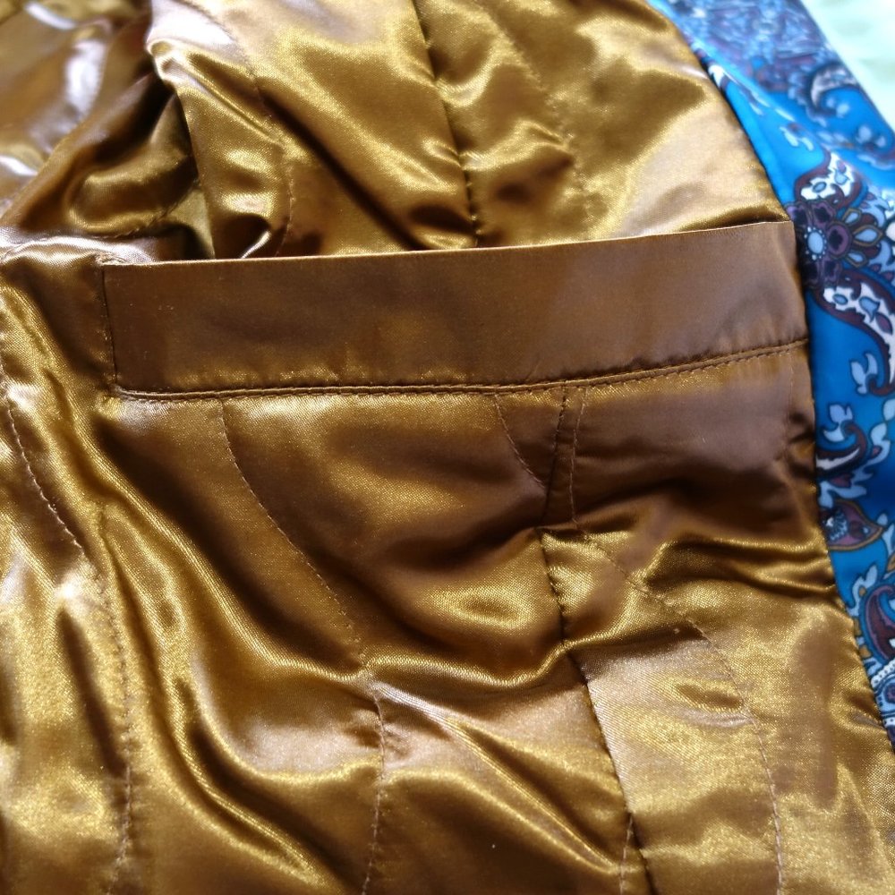 Dennis Basso Brown Printed Water-Resistant Zip Front Anorak Jacket with Hood L - Picture 4 of 8